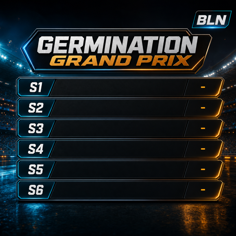 Germination Grand Prix standings plate
